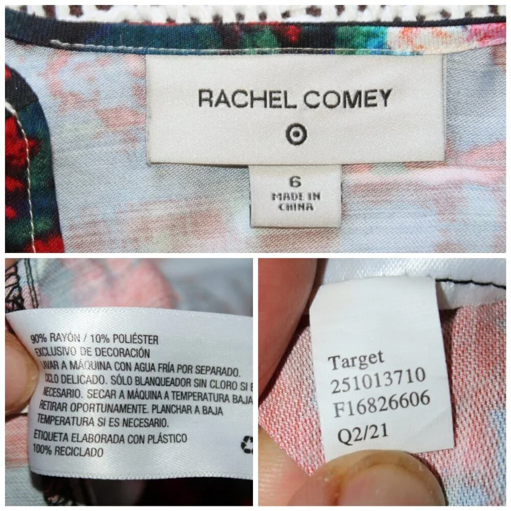 RACHEL COMEY RED FLORAL MAXI DRESS PUFF SLEEVE SIZE 6/M POCKETS PRAIRIE PEASANT